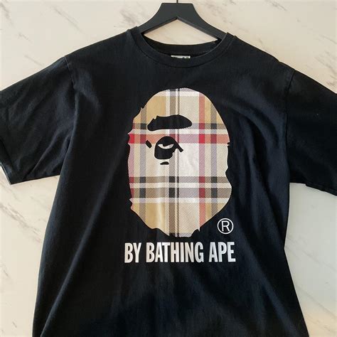 bape t shirt burberry|light purple bape shirt.